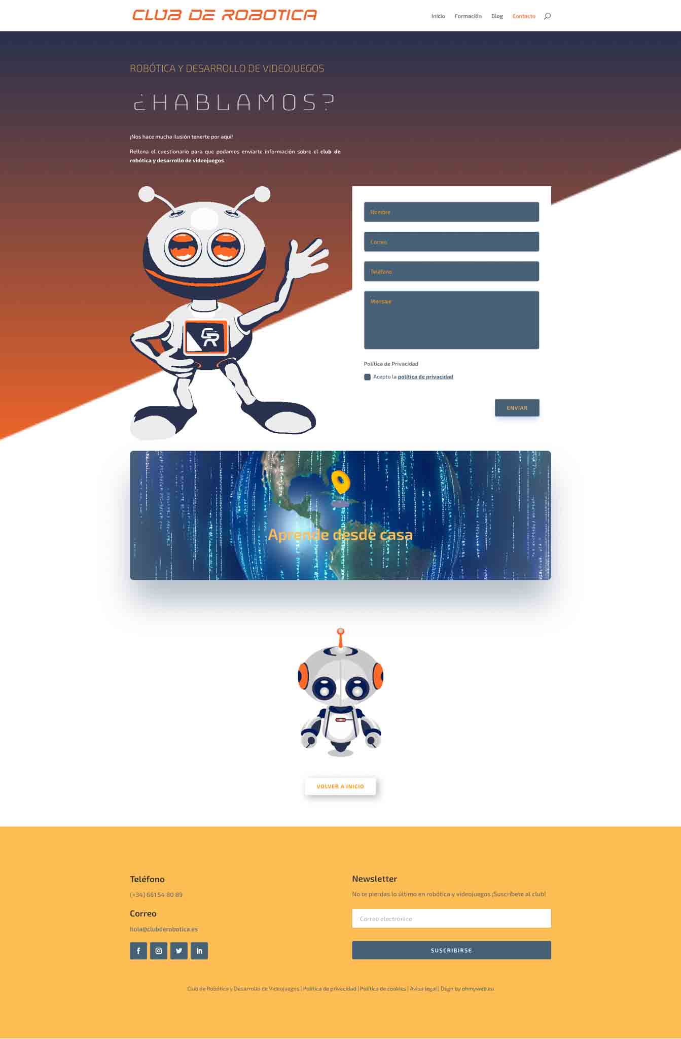 Diseño web para El Club de Robótica 04